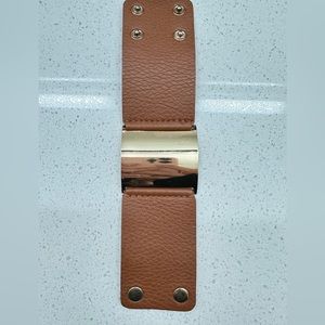 leather and gold cuff